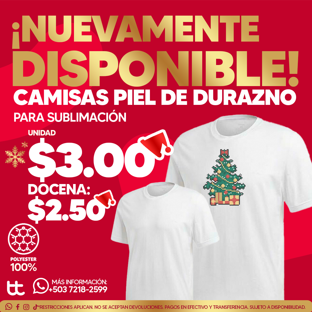 Camisa blanca para sublimación piel de durazno